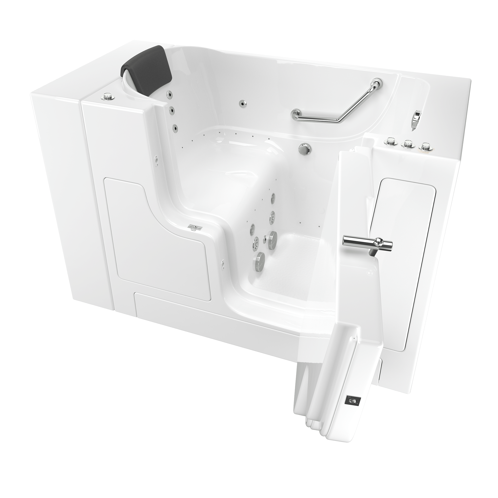 Gelcoat Premium Series 30 x 52  Inch Walk in Tub With Combination Air Spa and Whirlpool Systems   Right Hand Drain WIB WHITE